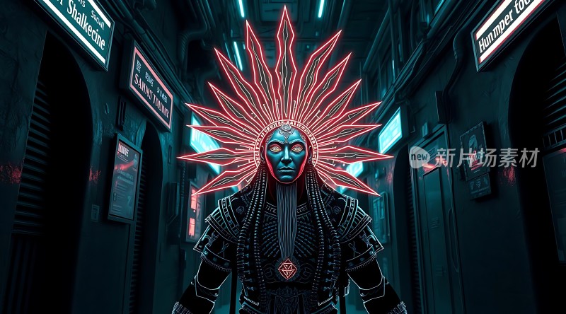 未来战士霓虹头饰科技感十足