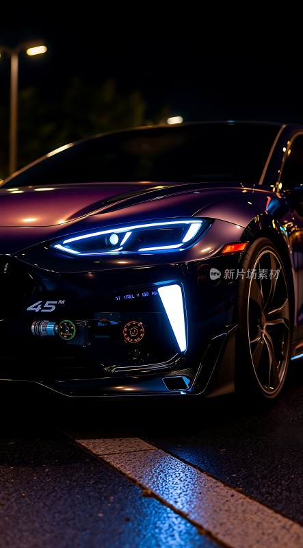 紫色跑车夜行科技感十足