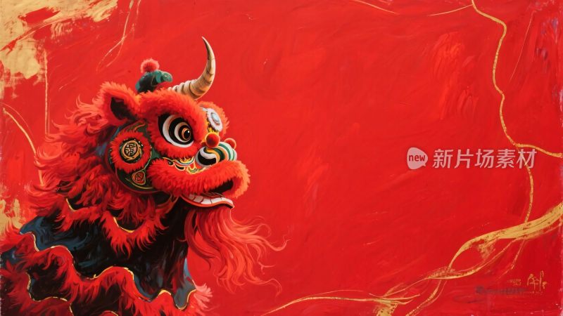 传统舞狮年画艺术