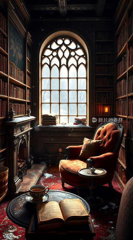 冬日书房里的温暖时光