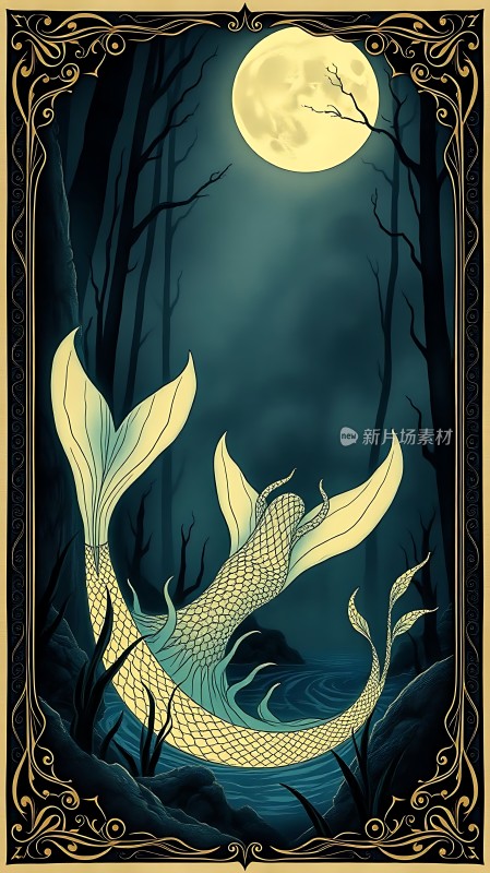 月下森林中的神秘尾巴