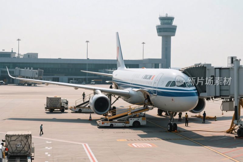 机场停机坪上的客机