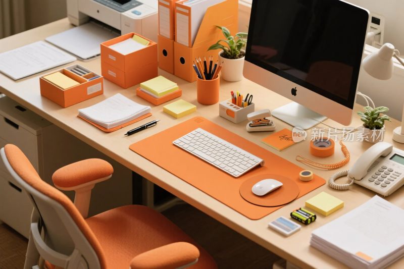 整洁办公桌面场景