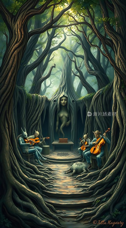森林音乐会精灵与神秘女巫