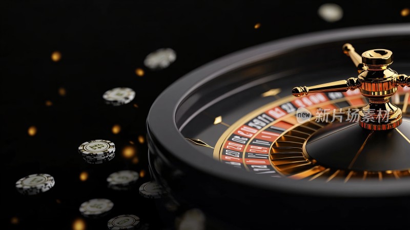 赌桌轮盘与散落钻石画面
