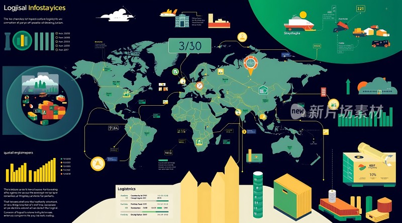 物流信息图表全球物流网络与数据概览