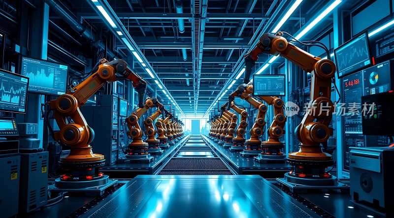 智能工厂机器人生产线高效运作