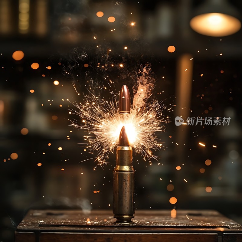 子弹碰撞火花四溅