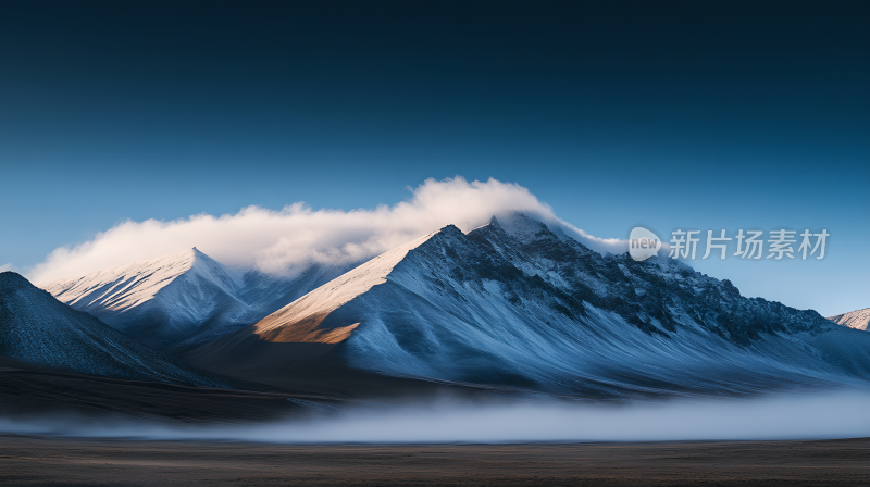 高原雪山户外背景