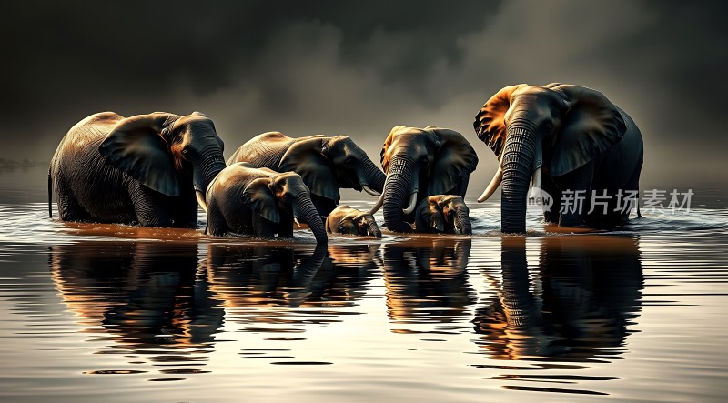 大象家族共度时光