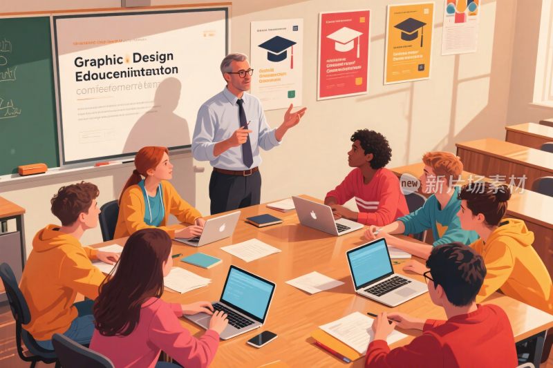 课堂教育教学插画