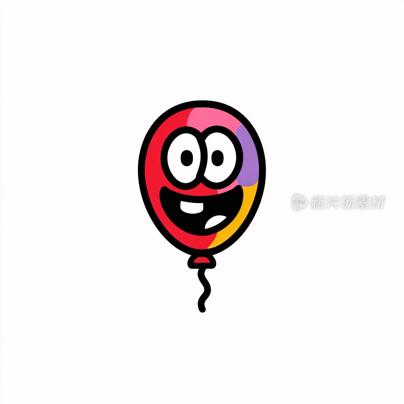 彩色卡通笑脸气球插画