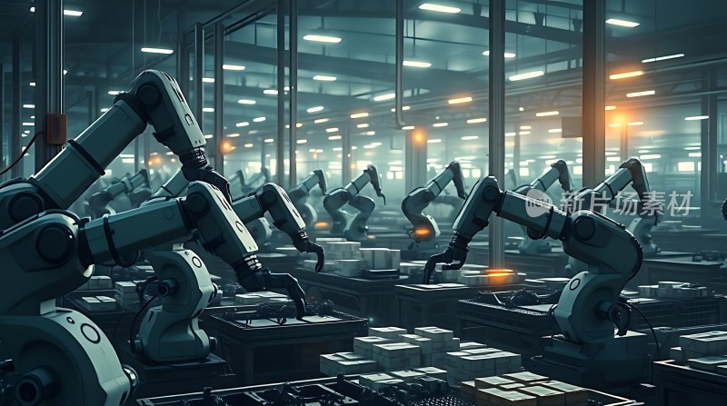 智能工厂机器人生产线高效运作