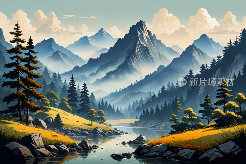 山景河图高清插插图