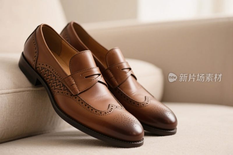 棕色皮鞋展示图