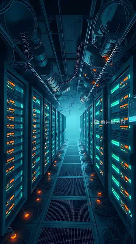 科技感数据中心走廊