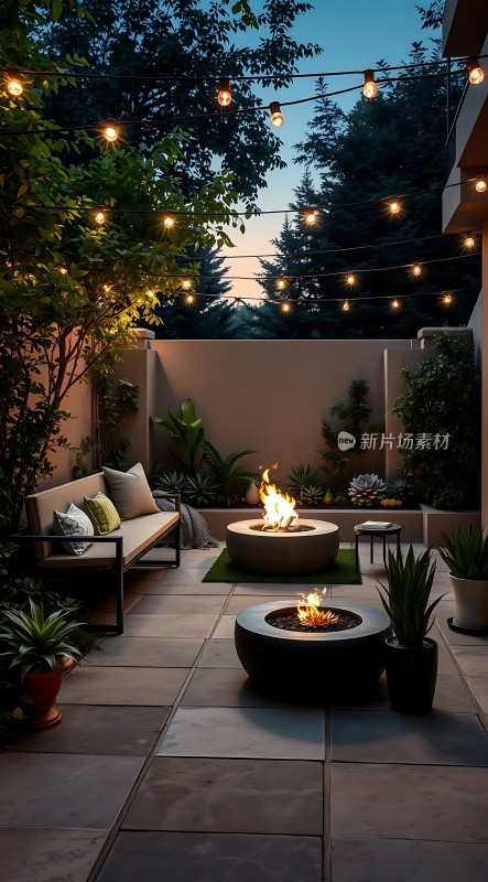 温馨夜晚户外休闲时光