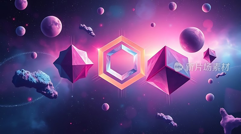 紫色星云中的几何世界