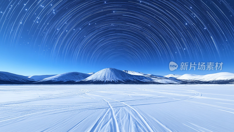 极夜星空下的冰雪奇缘星轨