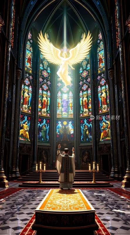 教堂内的神圣仪式天使降临