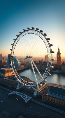 伦敦眼与泰晤士河畔美景 伦敦眼与泰晤士河畔美景