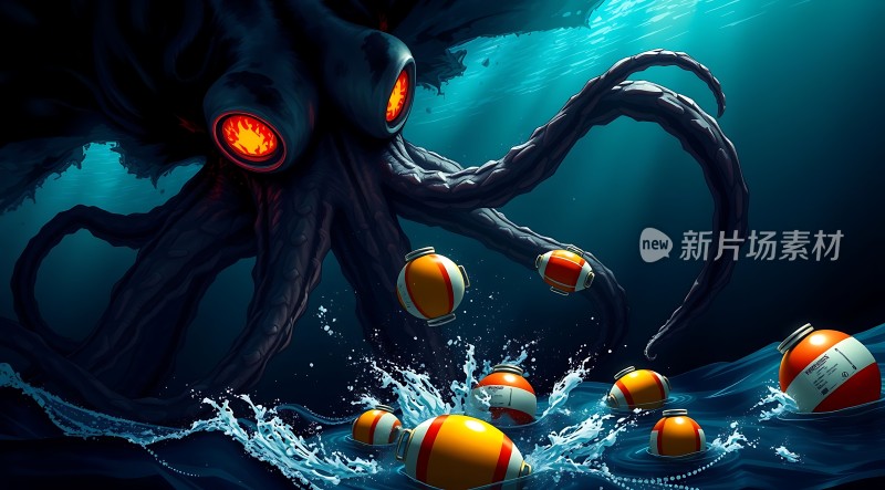 深海巨怪与救生圈