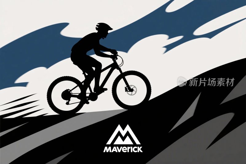 山地自行车骑行插画