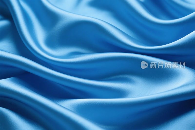 蓝色丝绸布纹理