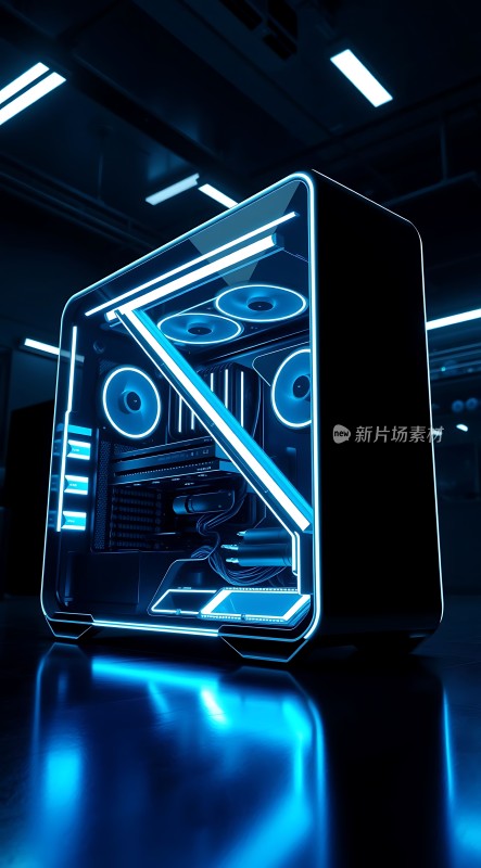 未来科技感电脑主机展示