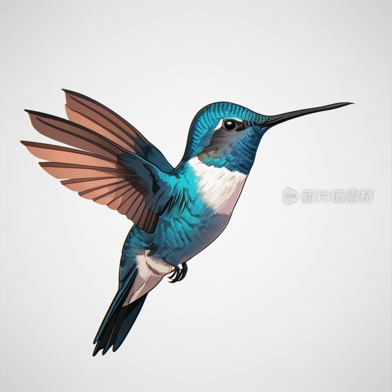 卡通蜂鸟可爱亮相