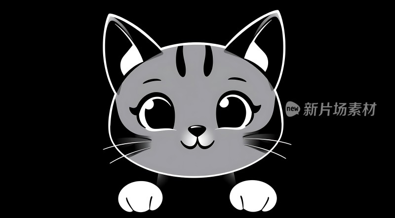 可爱小猫探出头