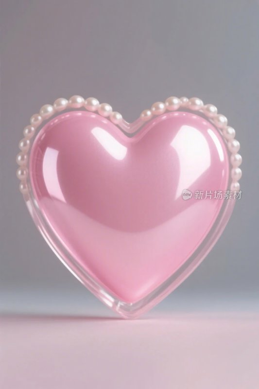 粉色爱心珍珠装饰