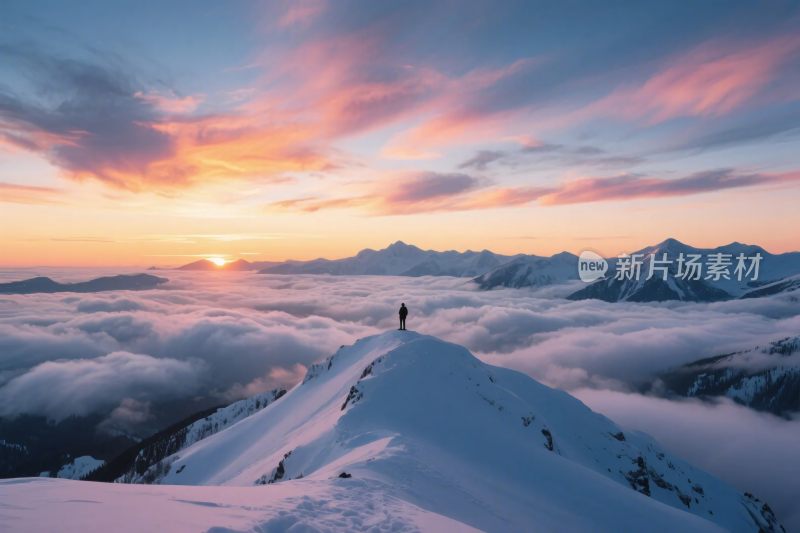 雪山云海巅峰图