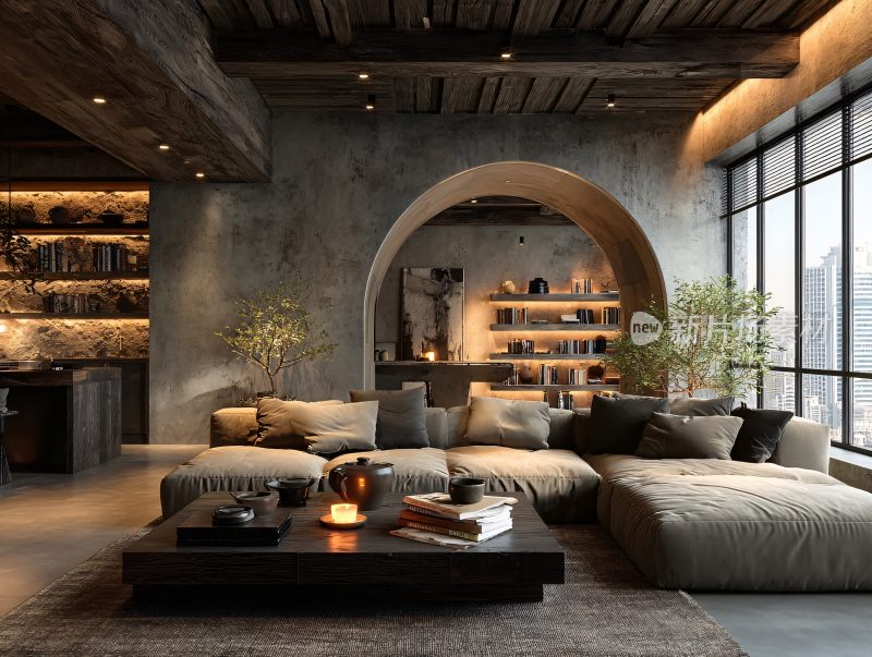 现代风格舒适客厅室内场景