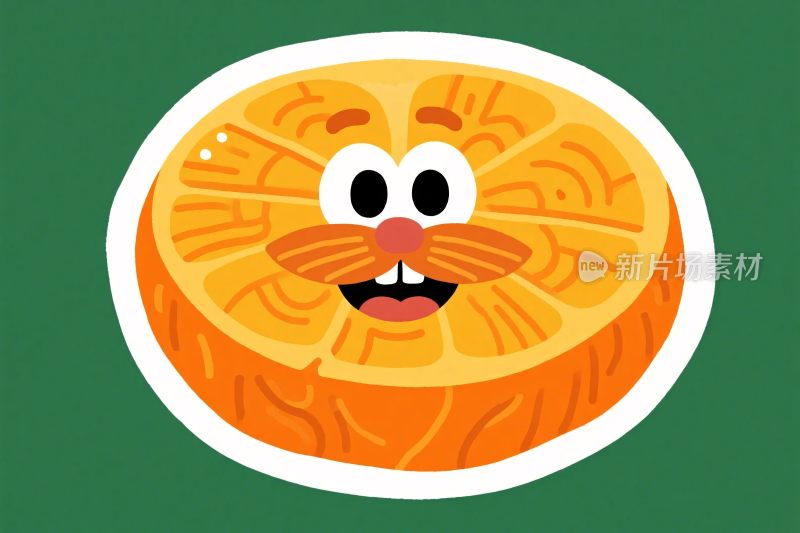 拟人化橘子卡通插画