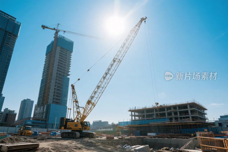 工地起重机建筑场景