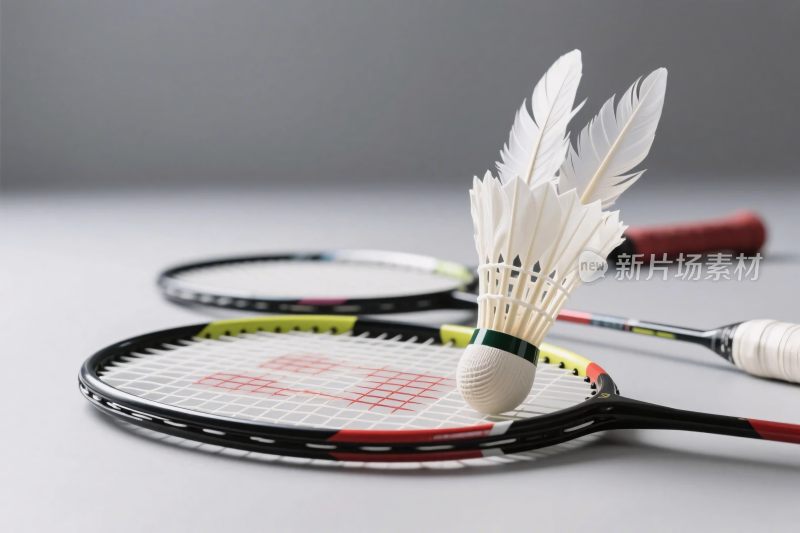 羽毛球拍与羽毛球展示
