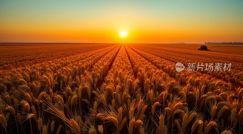 金色麦田日落时分