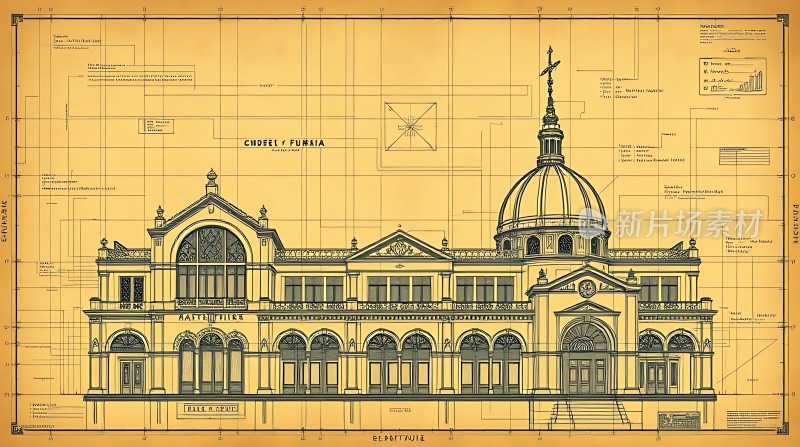 宏伟建筑蓝图设计图