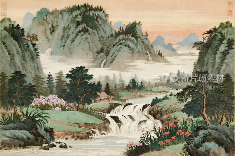 古风山水风景画