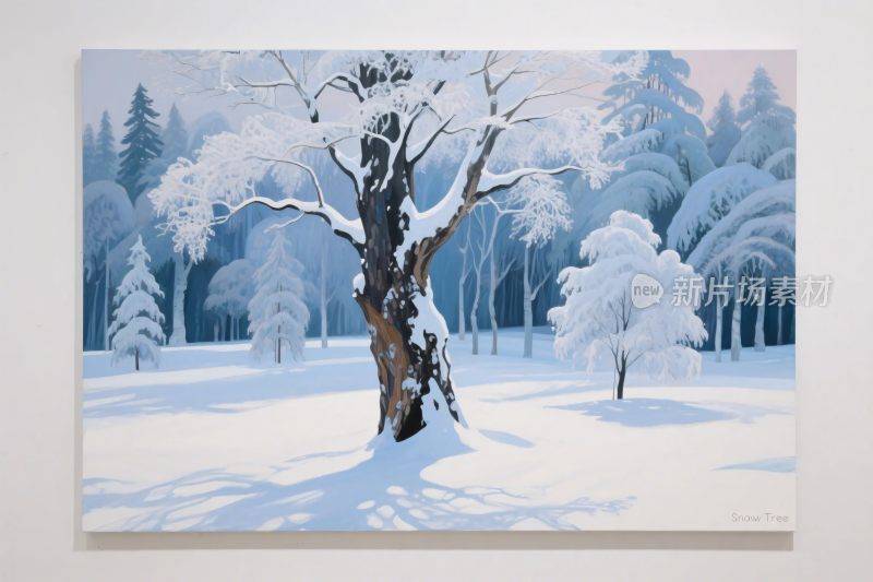 冬季雪景风景画