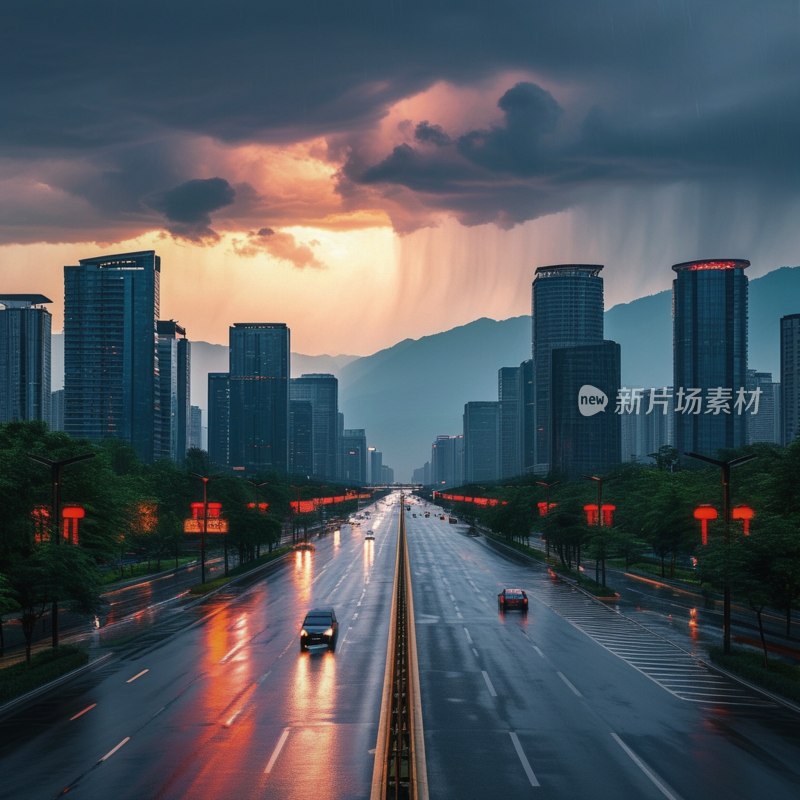 天府大道山雨将至