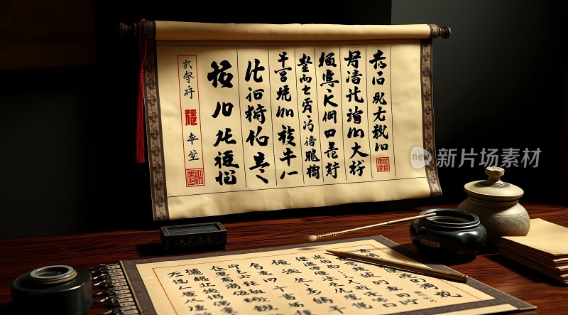 古风书法展示墨香四溢传统文化韵味浓厚