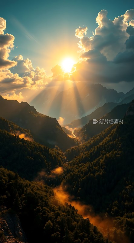 晨曦中的山谷秘境