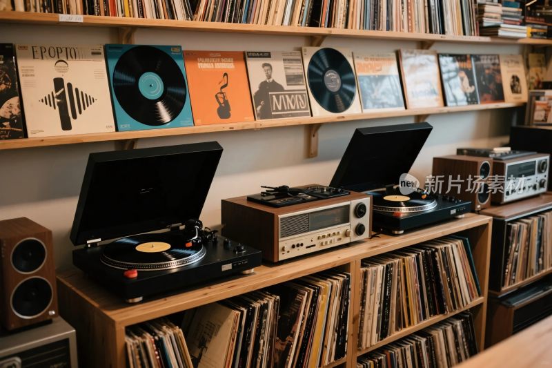 复古音乐商店内部场景