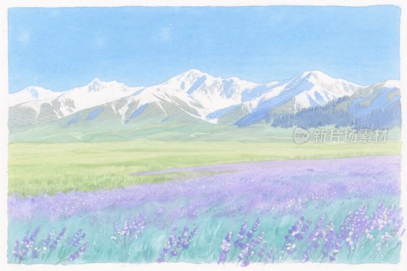 山水田园风景插画