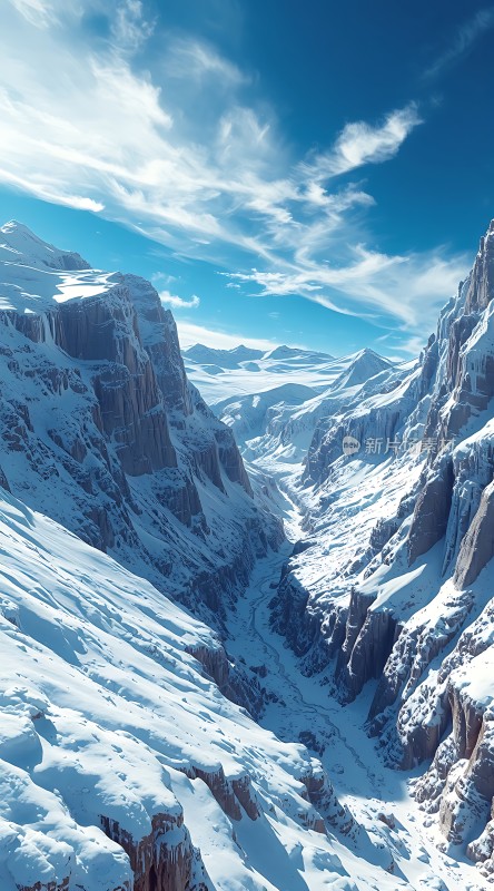雪域雄关冰封峡谷