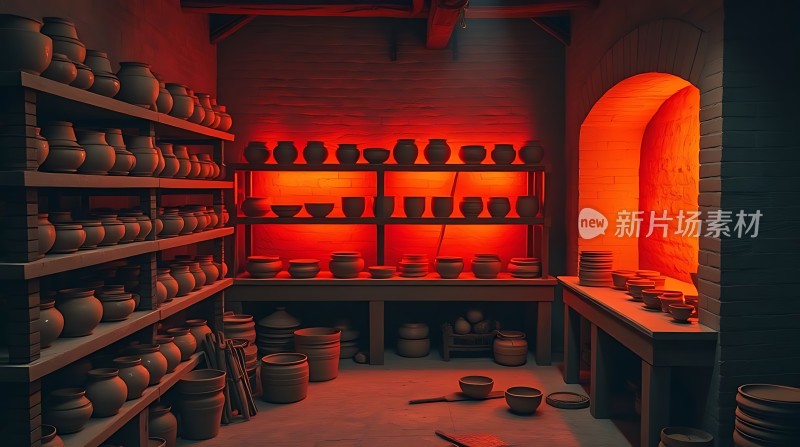 陶艺工坊窑炉与陶器