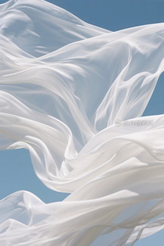流动的白色纱幔