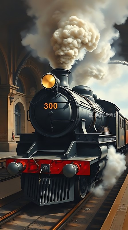 蒸汽火车驶入站台